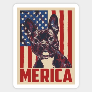 French Bulldog Merica 4th Of July Sticker
